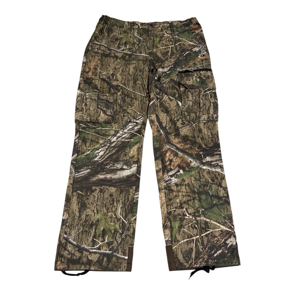 Mossy Oak‎ Camo Cargo Pants Men's Large Green Camouflage Elastic Waist